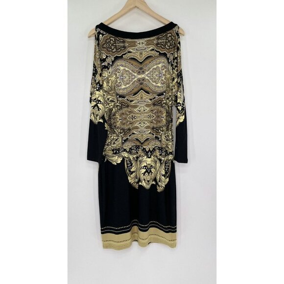 Cartise Women’s Cold Shoulder Scroll Motif Dress Size 6 - Picture 4 of 10